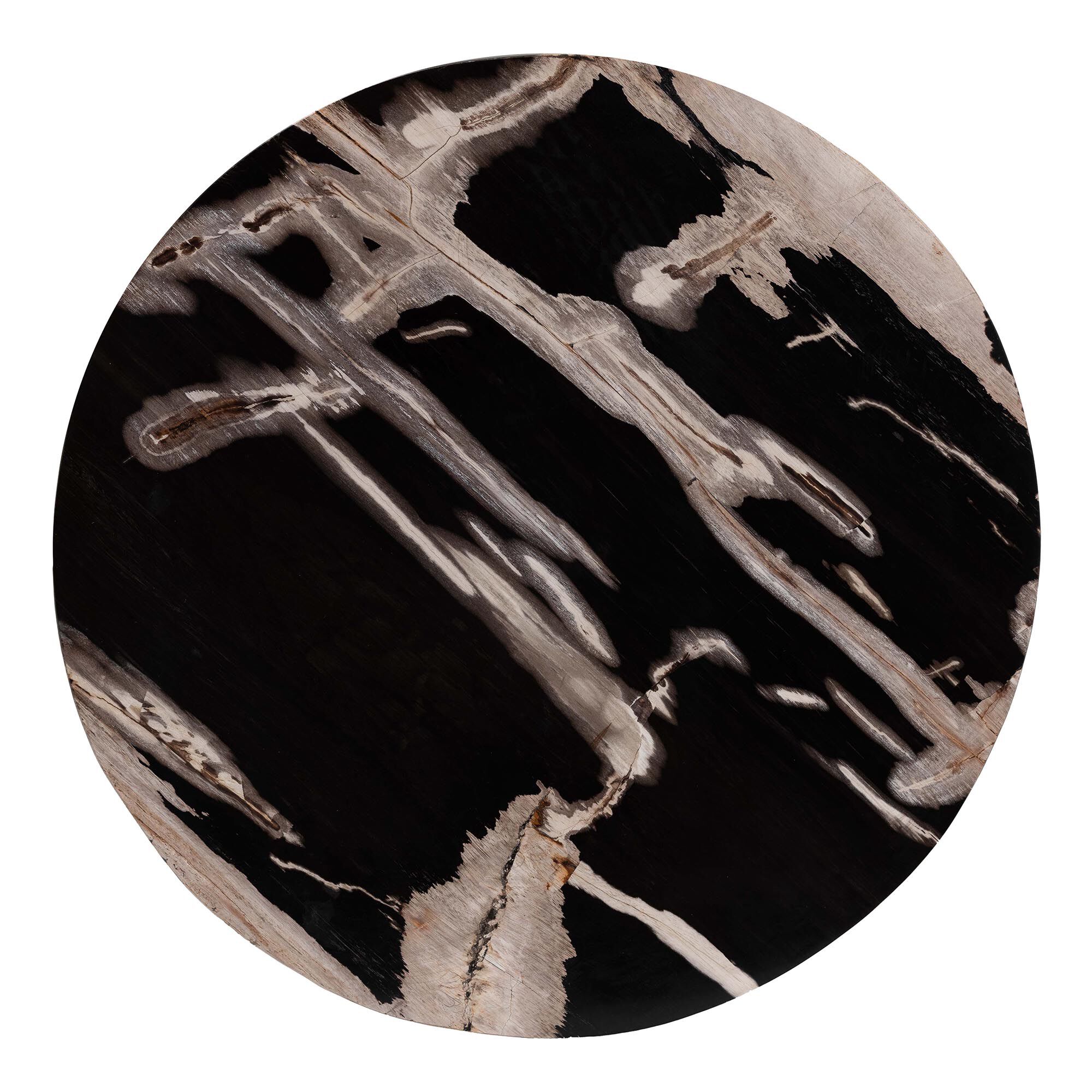 Lavanya End Table with Petrified Wood Top, BLACK, alternate image number 4