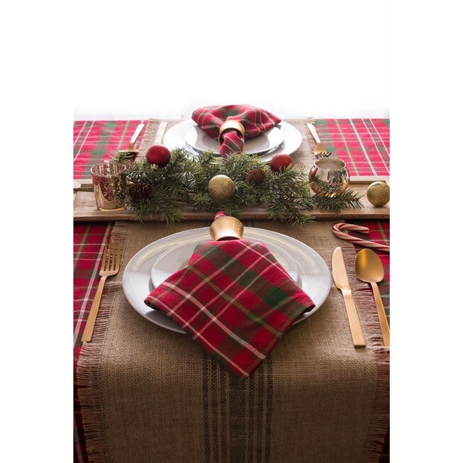 Tartan Holly Plaid Napkin, Set of 6, , alternate image number null