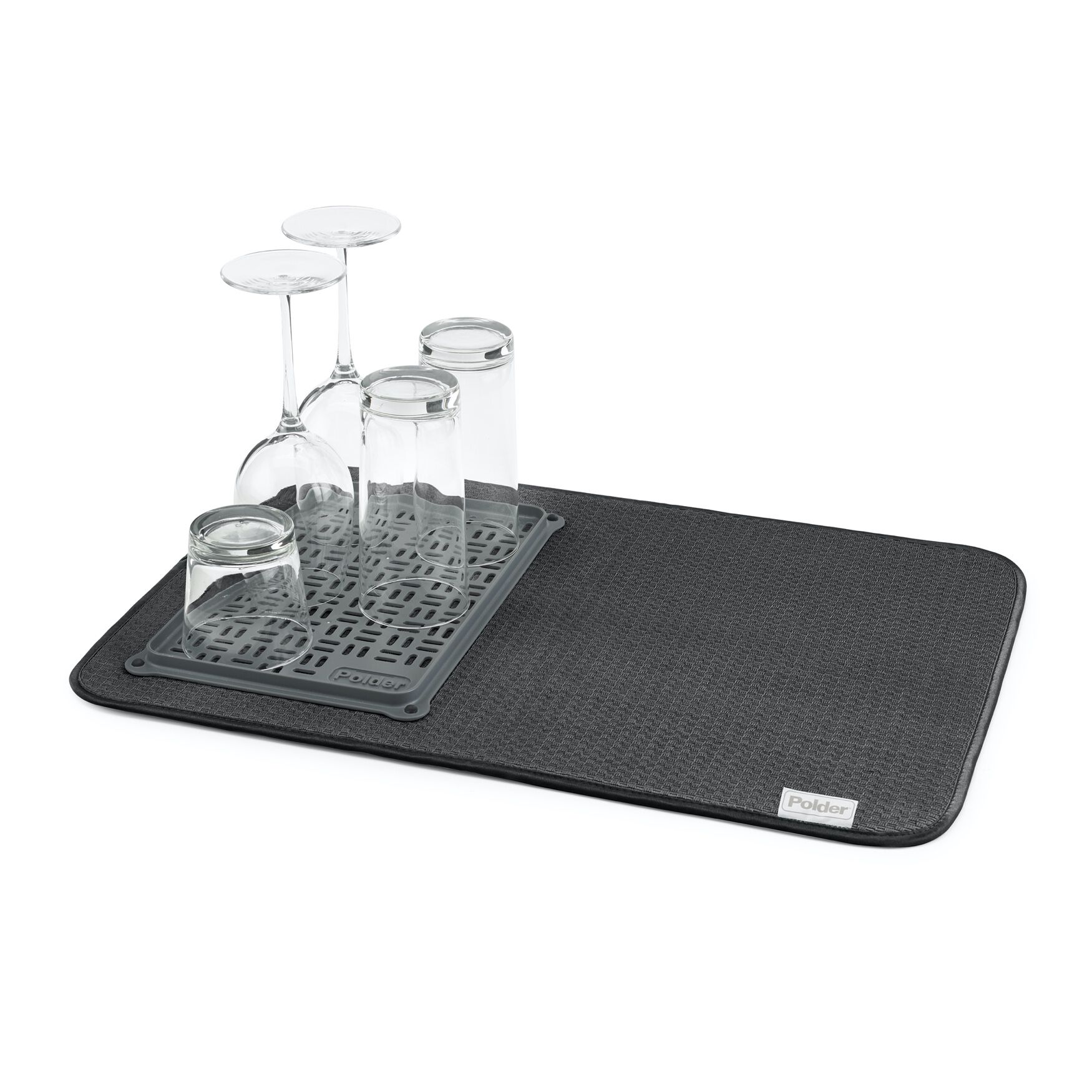 MICROFIBER MAT W GLASS DRYING TRAY Brylane Home