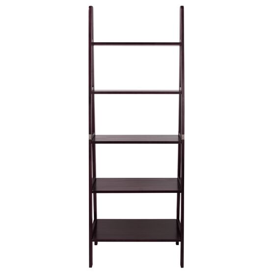 5 Shelf Ladder Bookcase Espresso, 5 Shelf Bookcase Espresso