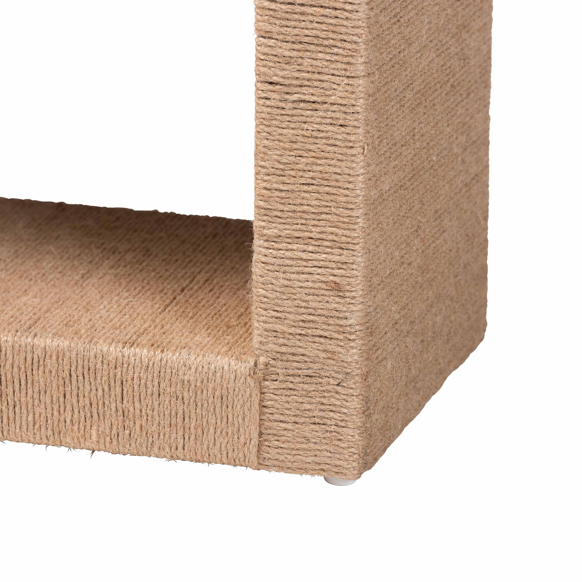 Adonica Modern Bohemian Natural Brown Jute and Wood End Table, BROWN, alternate image number 5