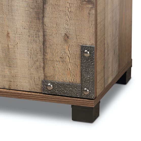 Cyrille Farmhouse Rustic Finished Wood 4-Door Shoe Cabinet Furniture, , alternate image number null