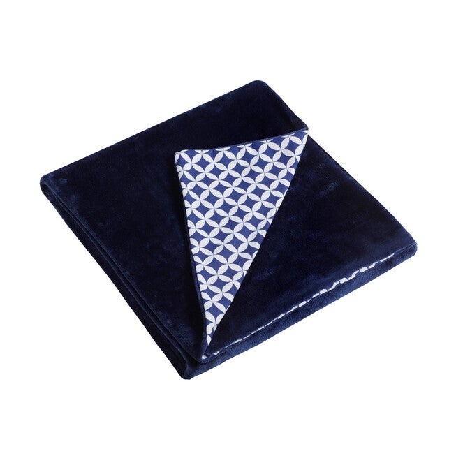 Soft Microfiber Geometric Duvet Cover for Weighted Blanket , NAVY, hi-res image number null