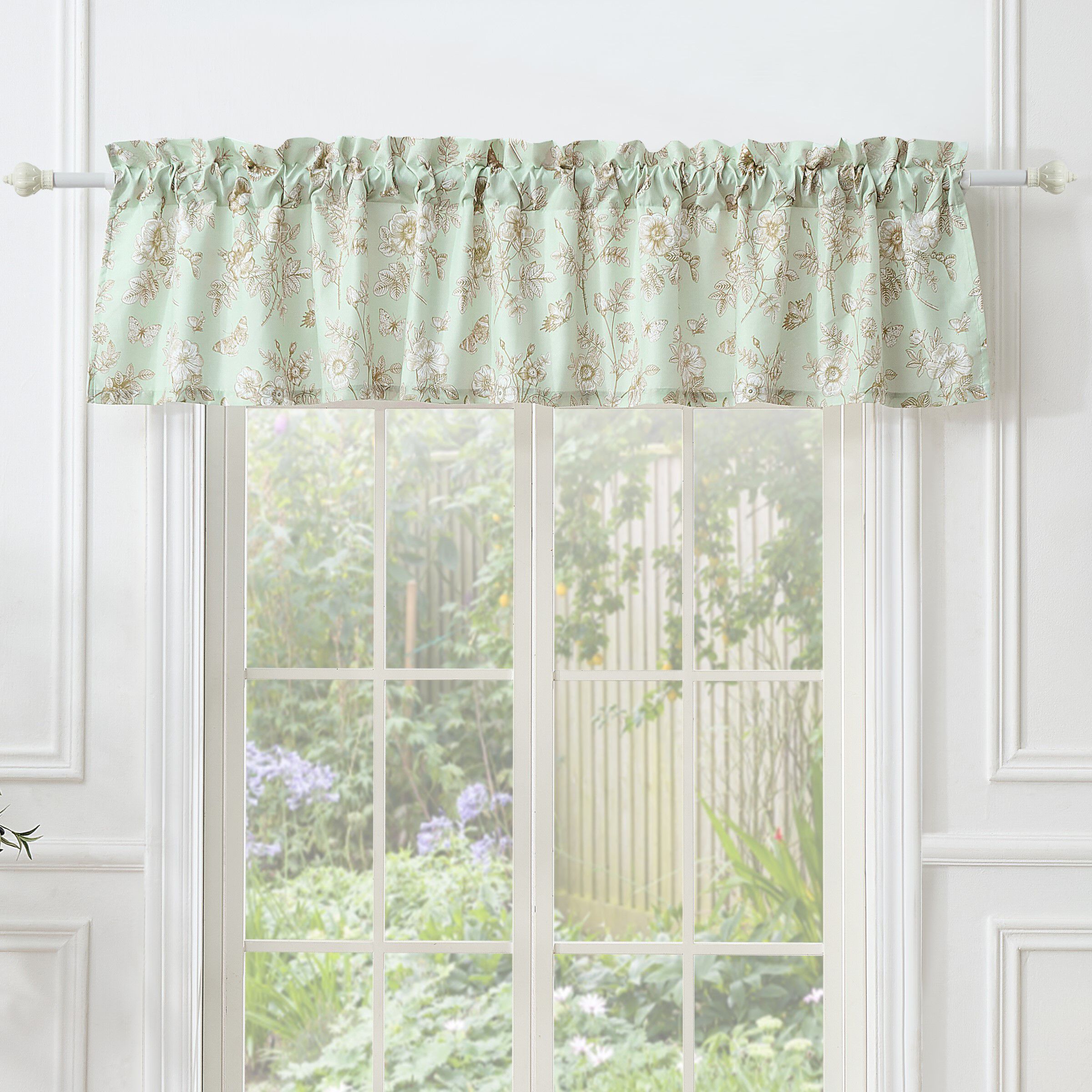 Greenland Home Fashions&trade; Olivia Window Valance Curtains, MINT, alternate image number 1