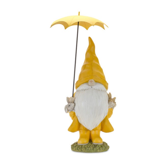 Garden Gnome With Umbrella And Woodland Animals (Set Of 2), , on-hover image number null