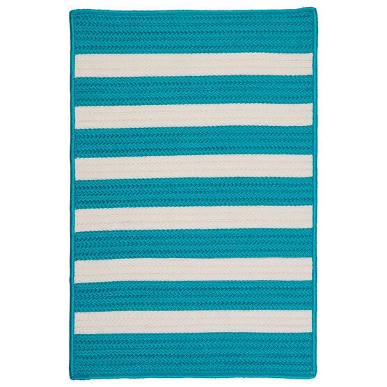 Bay Stripe Aqua Rug, AQUA, hi-res image number null