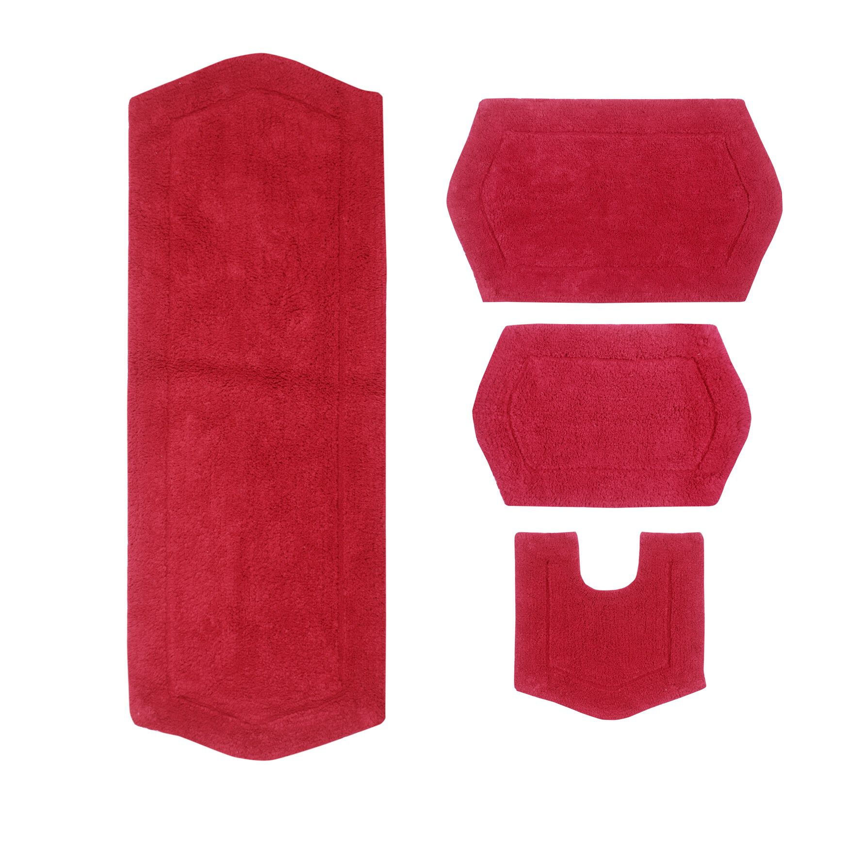 Waterford 4-Pc. Bath Rug Set Blue, CALICO STRIPE, hi-res image number 0