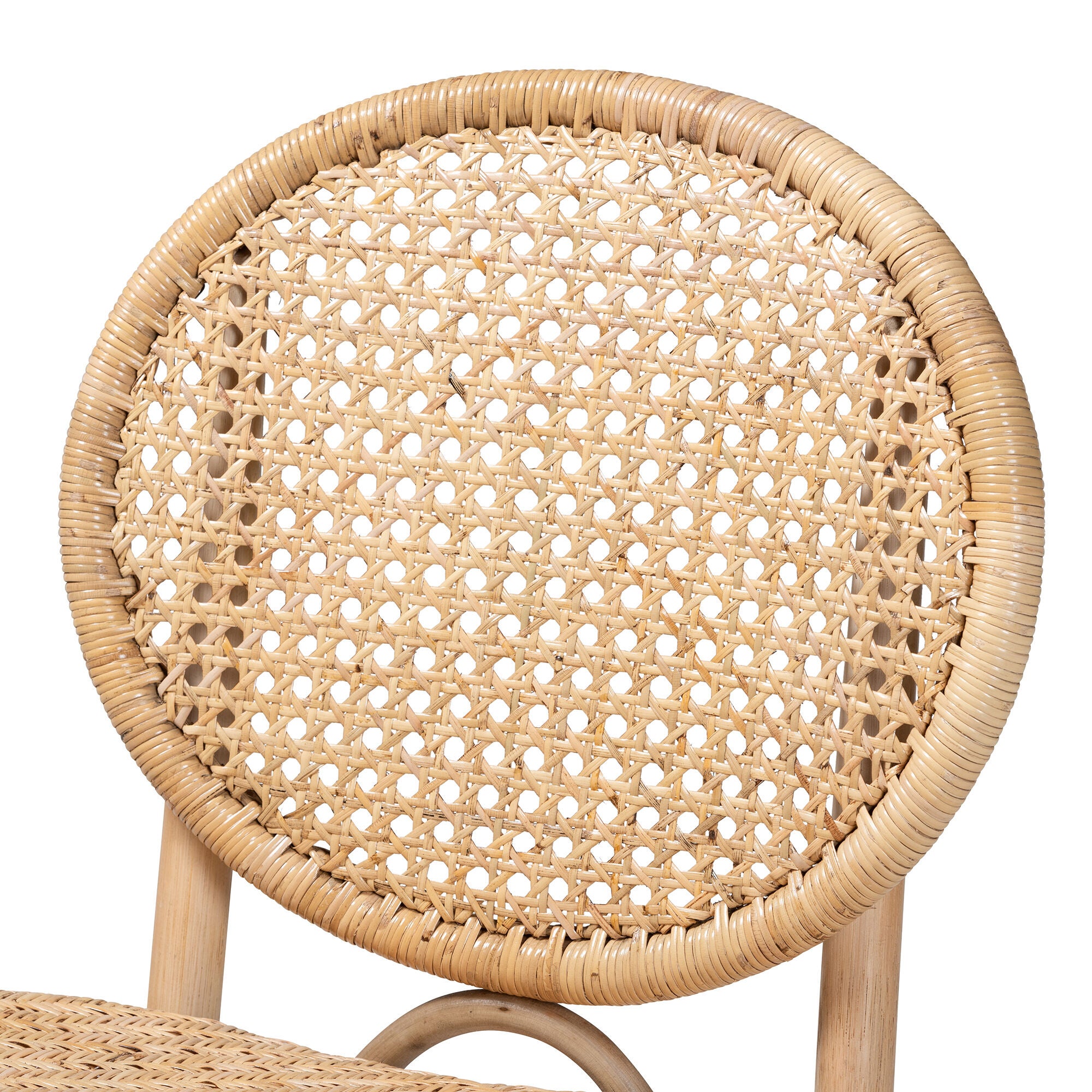 Osaka Modern Bohemian Natural Brown Rattan Dining Chair, NATURAL BROWN, alternate image number 6