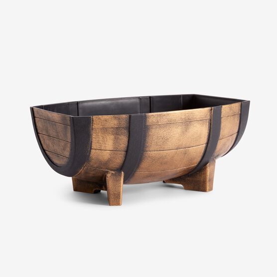 Single Large Half Barrel Planter, BRONZE, hi-res image number null