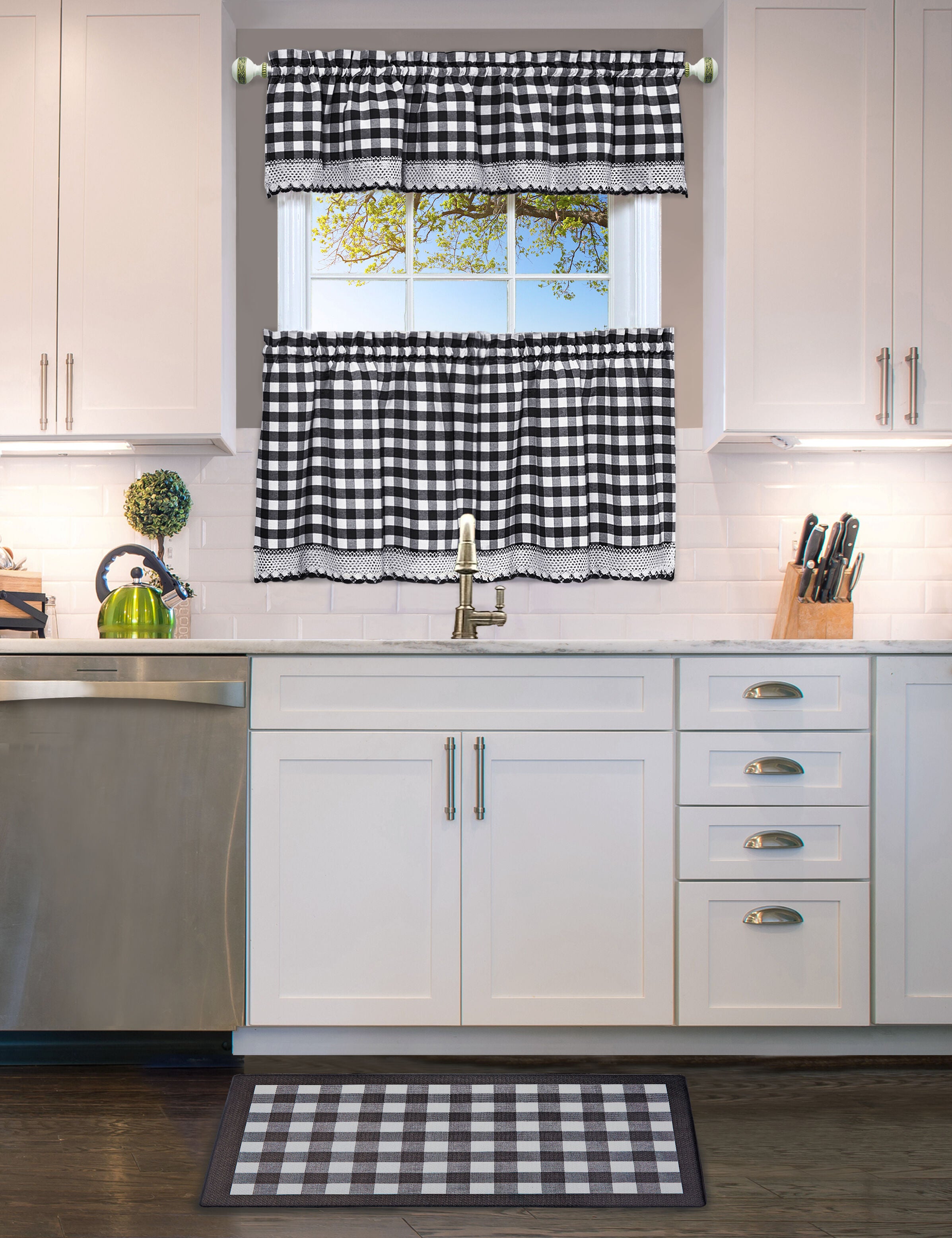 Buffalo Check 18-in. x 30-in. Anti Fatigue Mat, BLACK, alternate image number 1