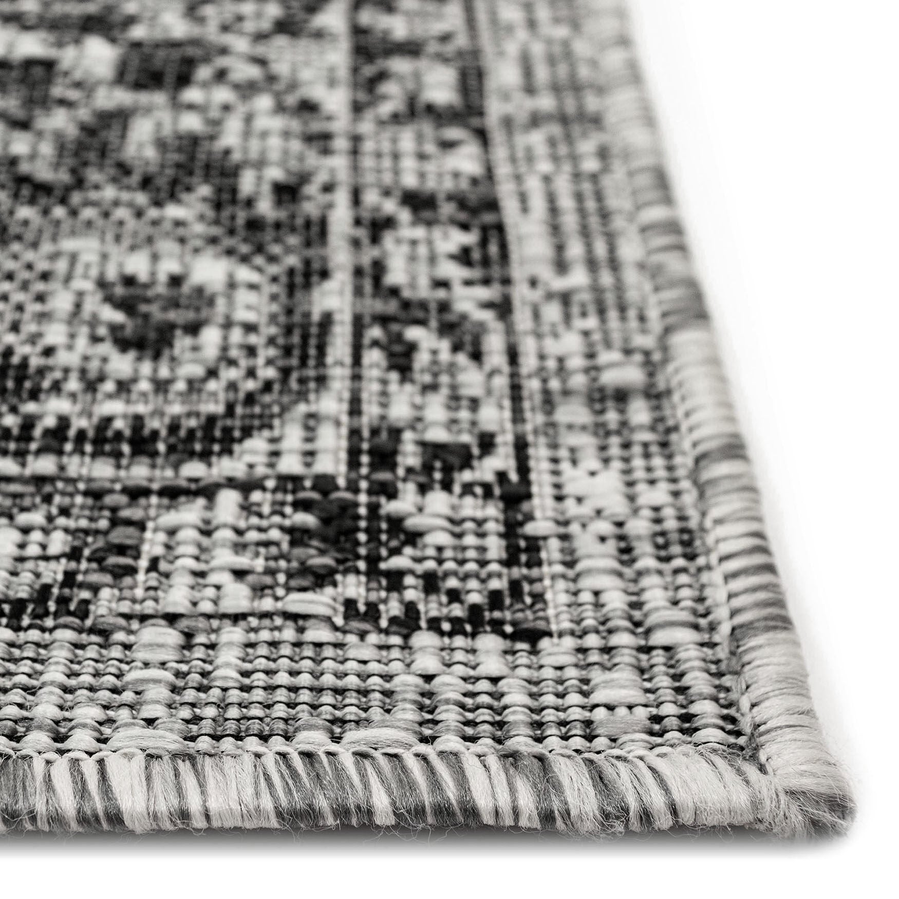 Carmel Vintage Floral Indoor/Outdoor Area Rug Black, , alternate image number 2