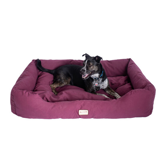 Bolstered Pet Dog Bed, Burgundy, Medium, BURGUNDY, hi-res image number null
