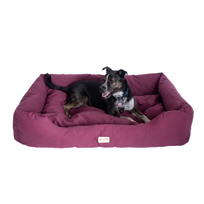 Bolstered Pet Dog Bed, Burgundy, Medium, BURGUNDY, hi-res image number 0