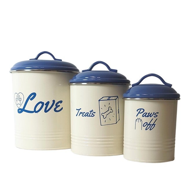 Pet Food & Treat Storage Canisters (Set Of 3), FRENCH BLUE, hi-res image number 0