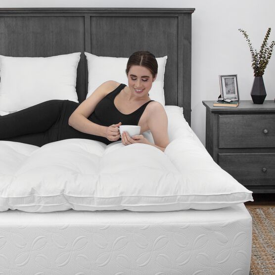 SensorPEDIC 2-Inch Down Alternative Fiber Mattress Topper with 100% Cotton Cove, , alternate image number null