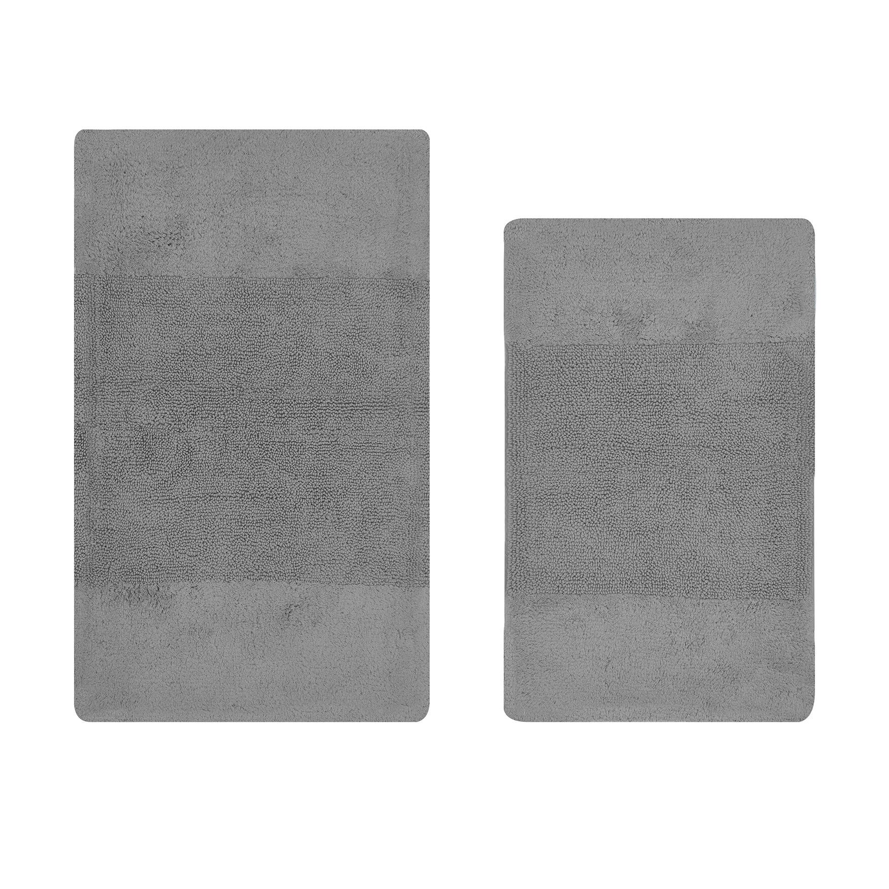 Granada Collection 100% Cotton 2 Piece (21 inches X 34 inches | 24 inches X 40 inches) Bath Rug Set, GRAY, hi-res image number 0