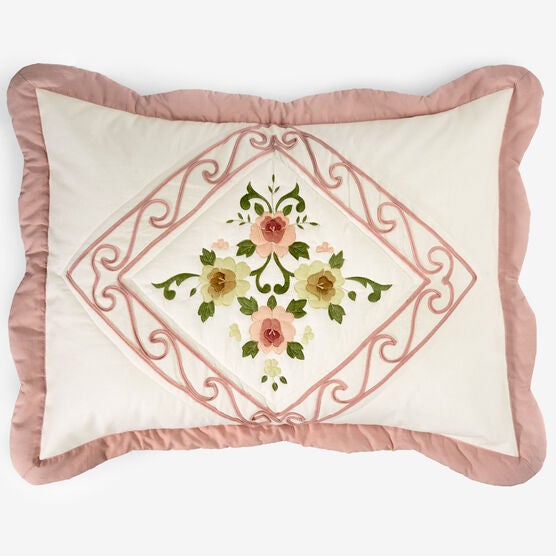 Ava Embroidered Cotton Sham, Ava Embroidered Cotton Sham,