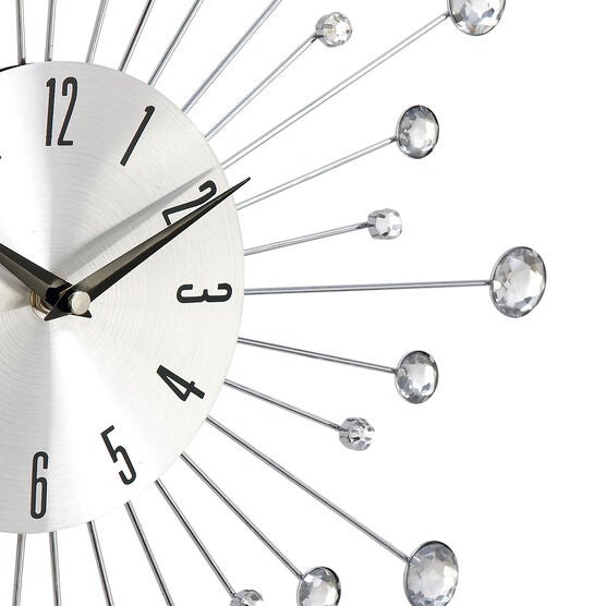 Silver Glam Metal Wall Clock, , alternate image number null