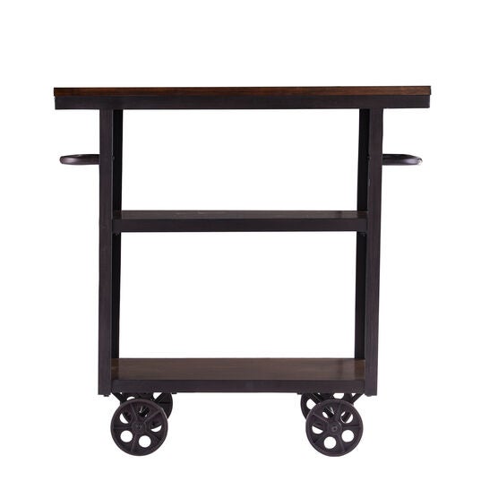 Elystan Industrial Rolling Kitchen Island | Brylane Home