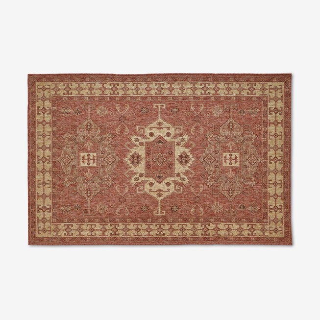 Carmel Indoor/Outdoor Kilim Rug 4 feet 10 inches x 7 feet 6 inches, RED, hi-res image number null