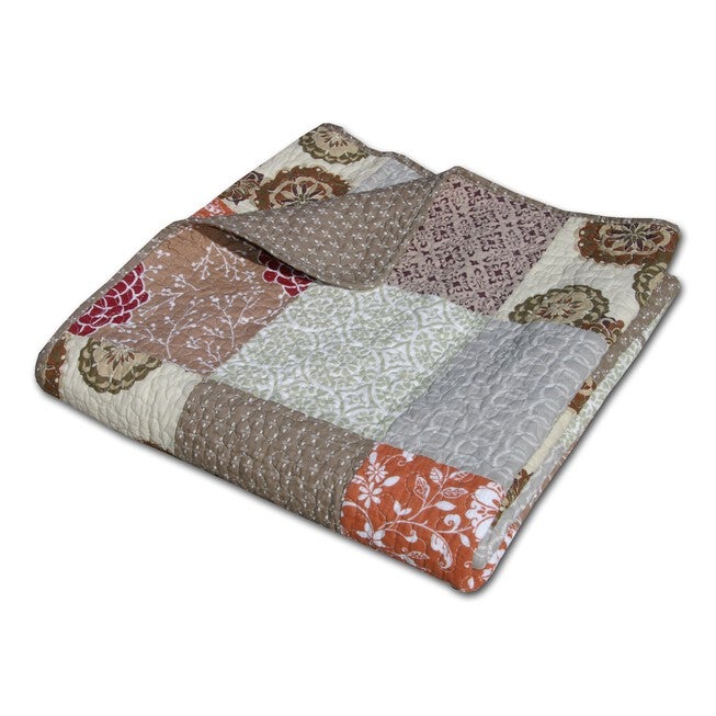 Stella Quilted Patchwork Throw Blanket, , on-hover image number null