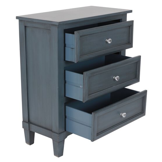 3 Drawer Side Table Antique Navy Brylane Home
