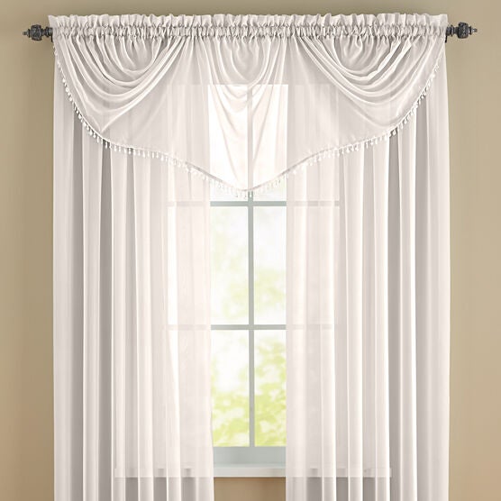 Brylanehome Studio Sheer Voile Beaded Valance Window Brylane Home