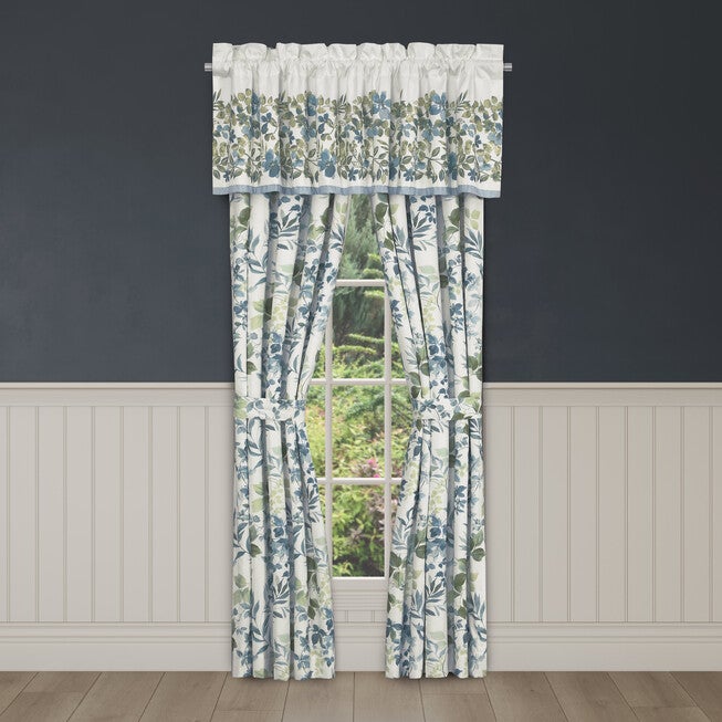Evergreen Blue Window Straight Valance, BLUE, alternate image number null