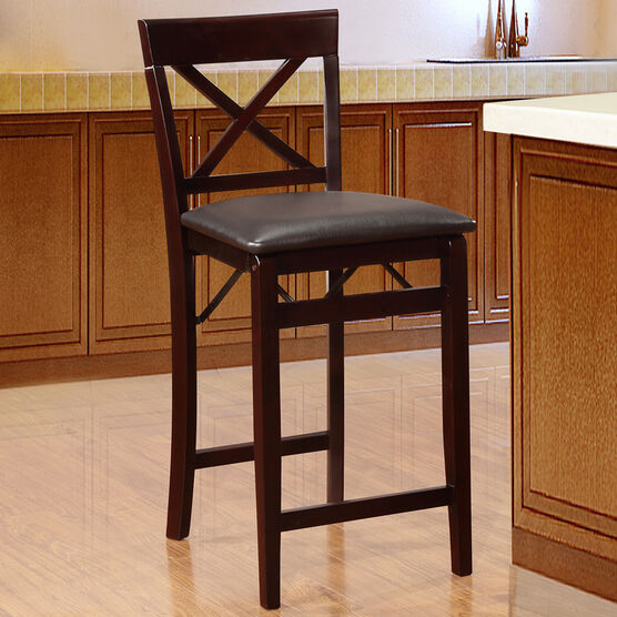 Triena X Back Folding Counter Stool, ESPRESSO, hi-res image number null