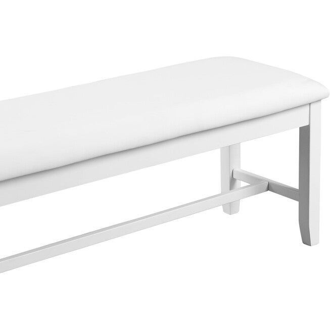 Kendal Dining Bench, White, WHITE, alternate image number null