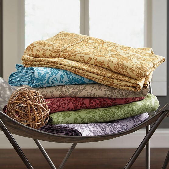 500 Thread Count Damask Print Sheet Set, , on-hover image number null