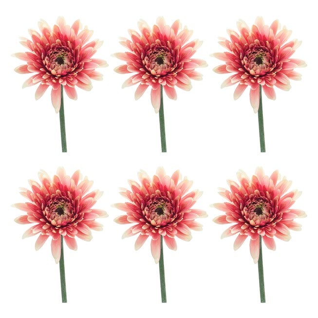 Gerbera Daisy Stem (Set of 6) 22 inchesH Polyester, PINK/GREEN, alternate image number 2