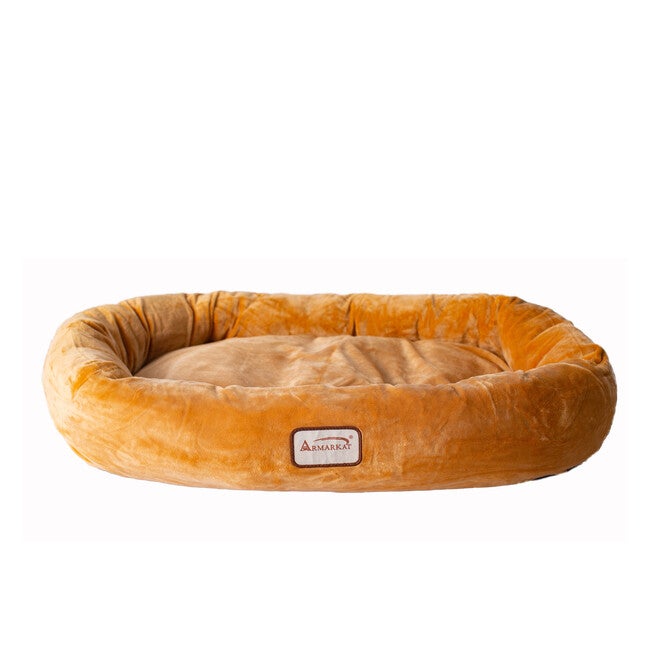 Bolstered Pet Bed and Mat, ultra-soft Dog Bed, Brown, Large, , on-hover image number 1
