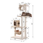 62" Real Wood Cat Tree With Scratch Posts, Hammock, , alternate image number null