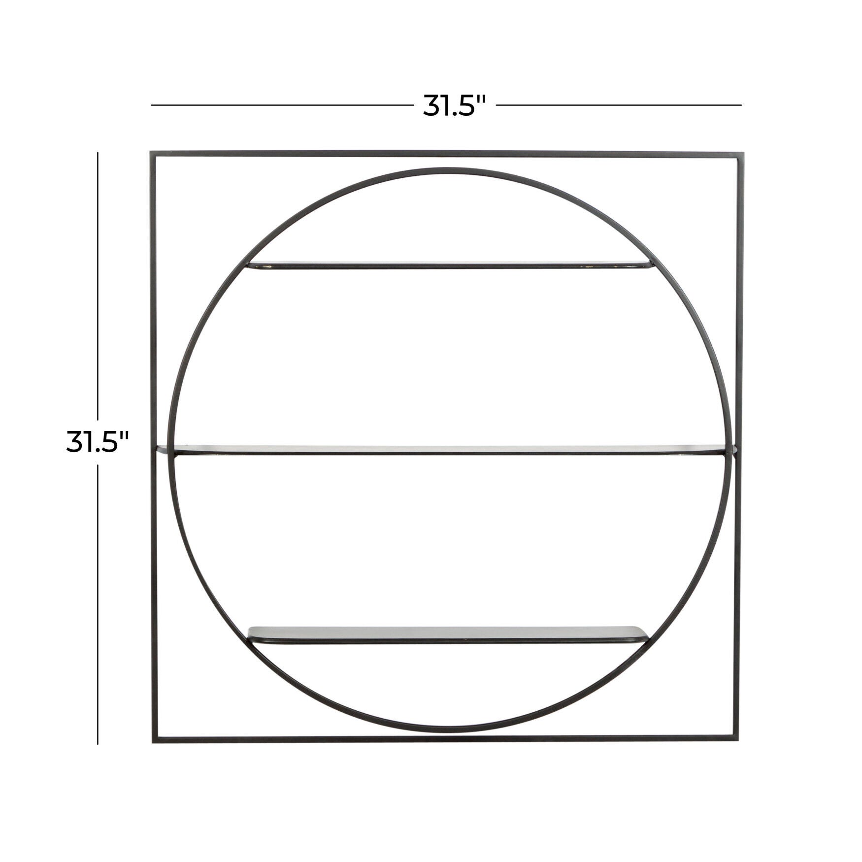 Black Metal Contemporary Wall Shelf , , alternate image number 5