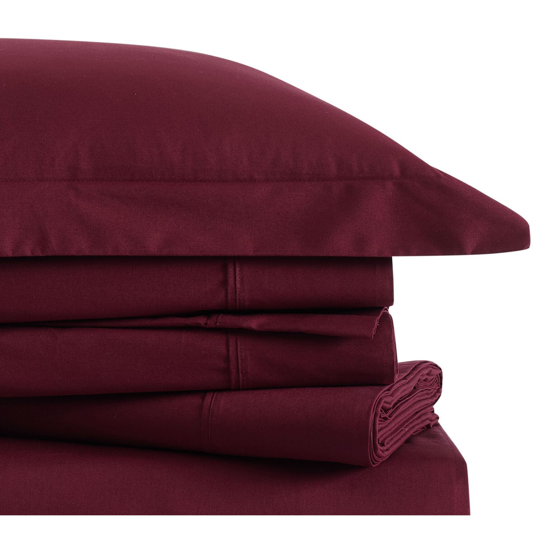 Classic Cotton Sheet Set, BURGUNDY, hi-res image number 0