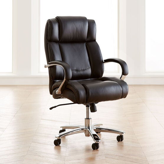 Extra Wide Chrome Finish Office Chair