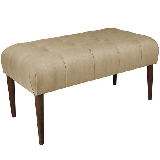 Jasper Tufted Bench With Cone Legs Benches Ottomans Brylane Home