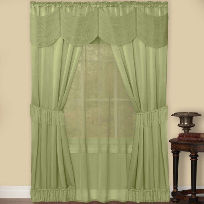 Halley 6 Piece Window Curtain Set, SAGE, hi-res image number null
