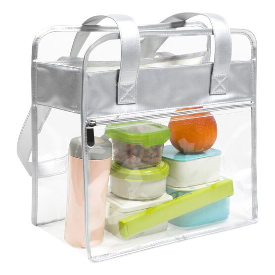 Tote Bag With Wallet, Clear/Red, , alternate image number null