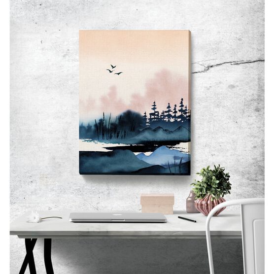 Lake In Winter Watercolor, , on-hover image number null