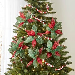 6" Poinsettia Tree Clips, Set of 5