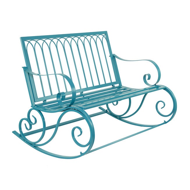 Turquoise Metal Eclectic Bench, , alternate image number 3