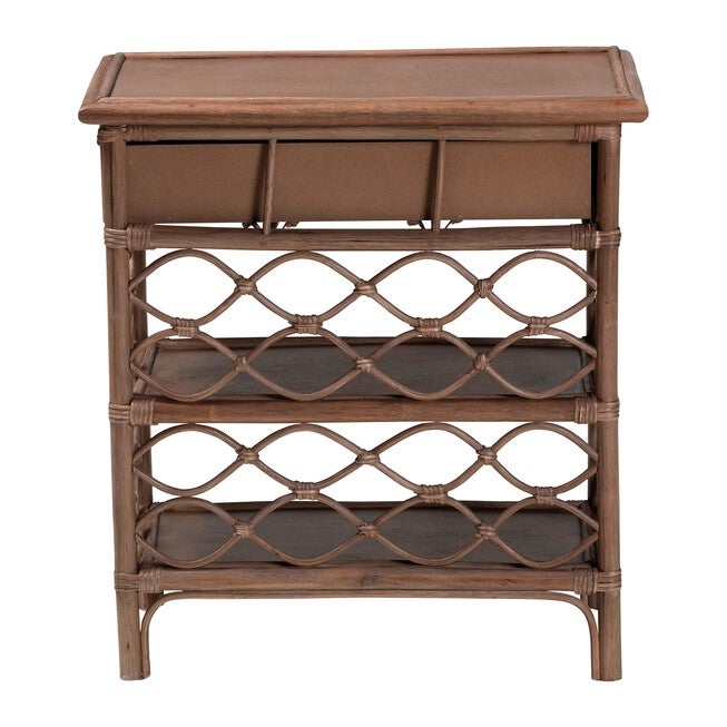 Akane Natural Rattan Nightstand, White, BROWN, alternate image number null