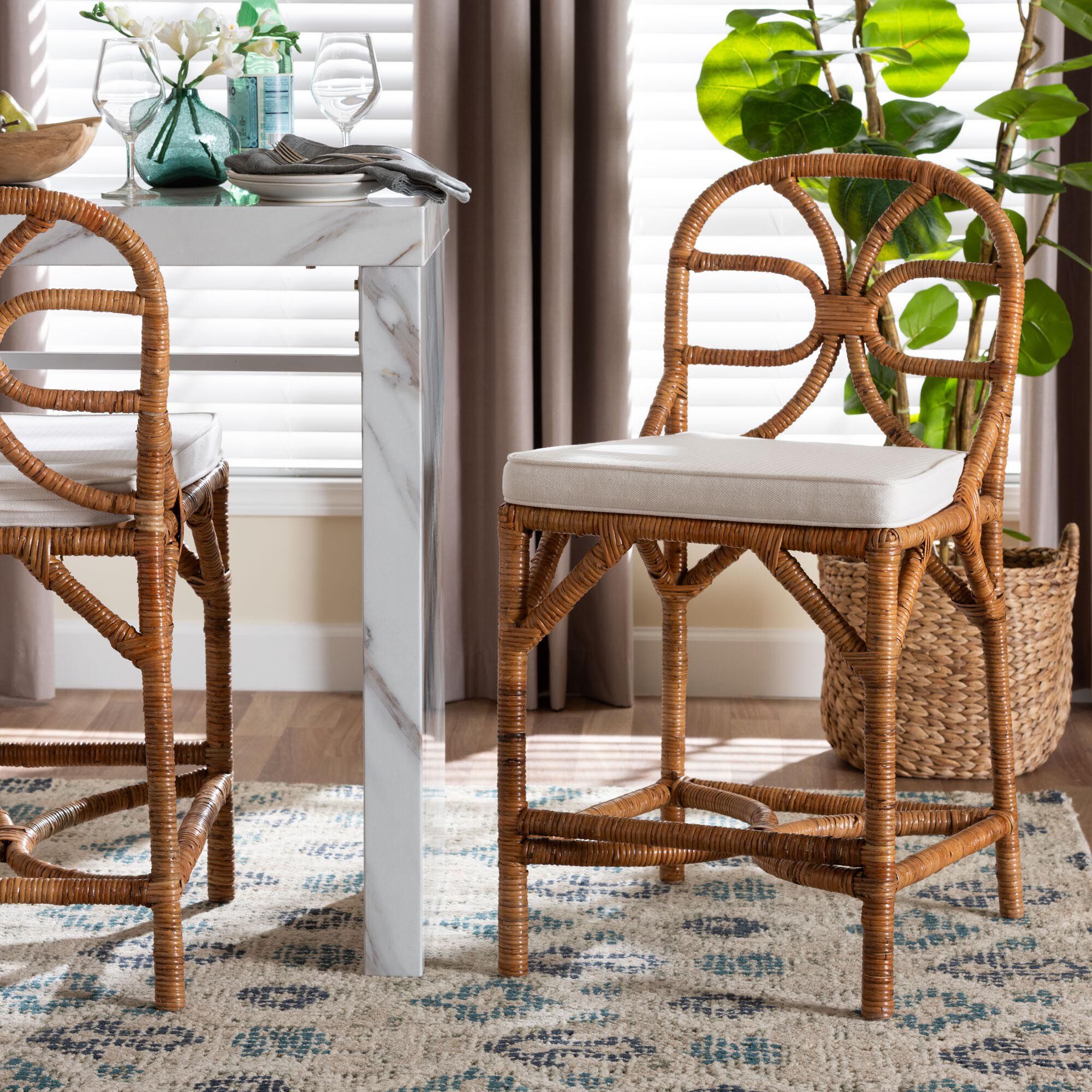 Alondra Natural Rattan Counter Stool