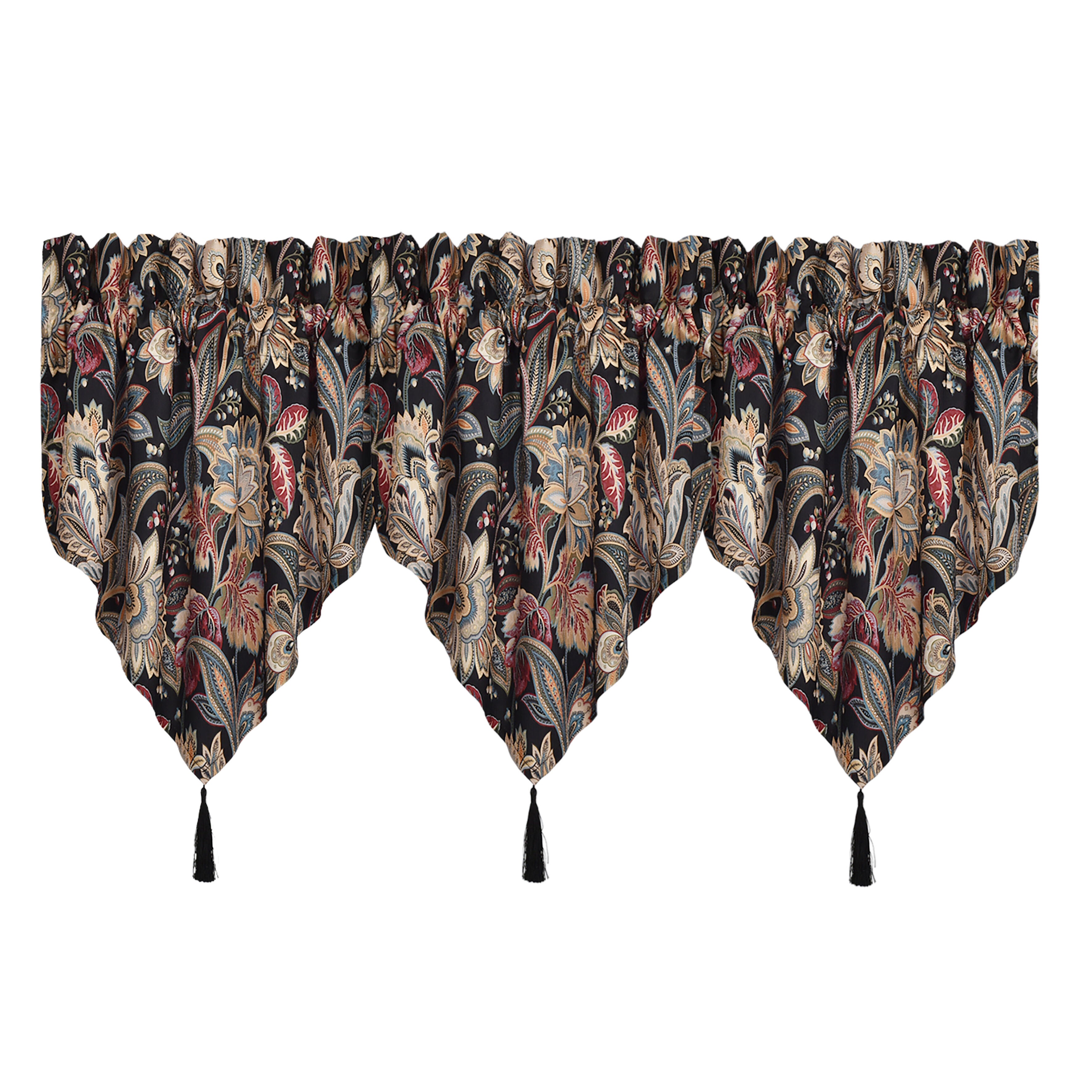 Calabria Window Ascot Valance, BLACK, alternate image number 3