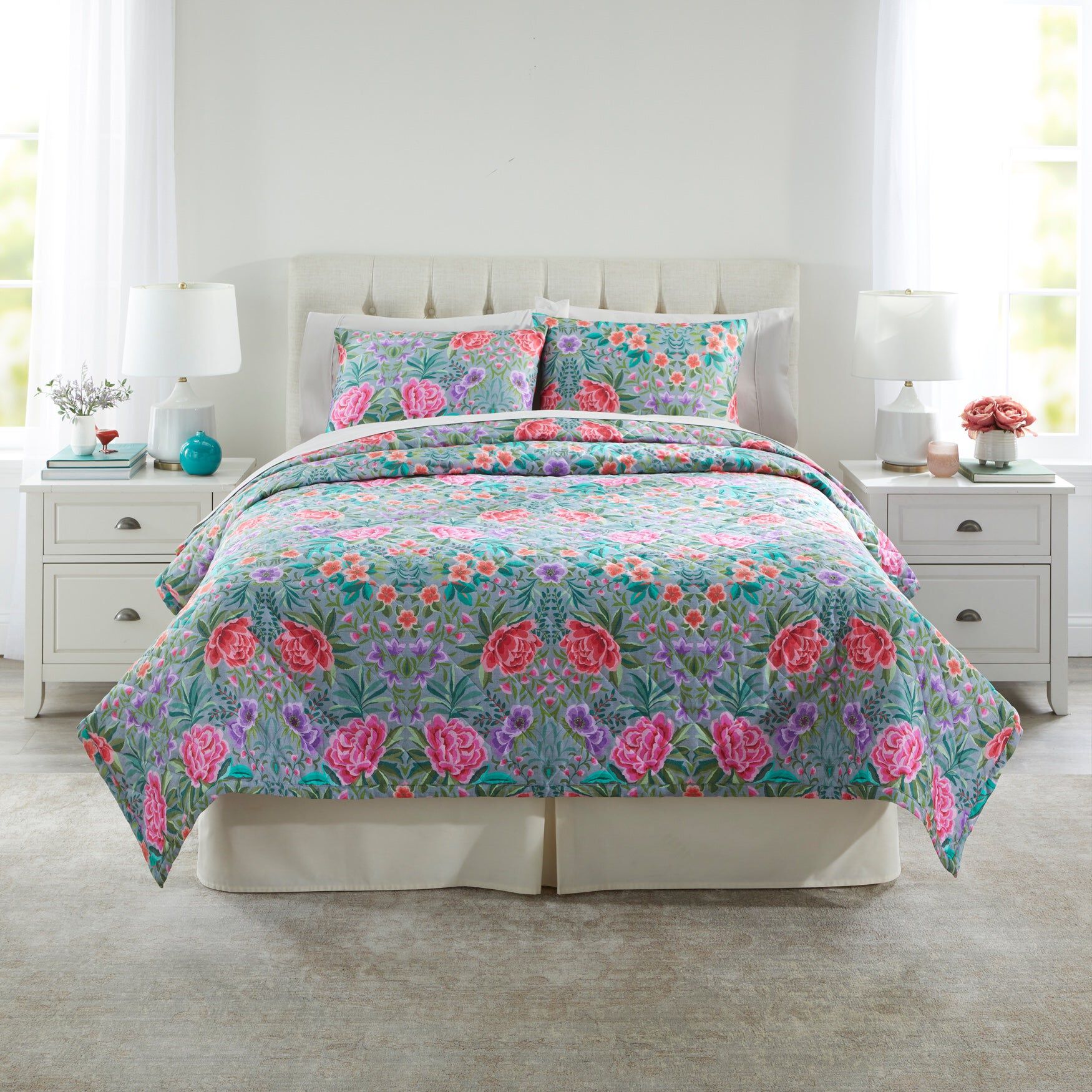 Saskia 3-Pc. Quilt Set, GRAY, hi-res image number 0
