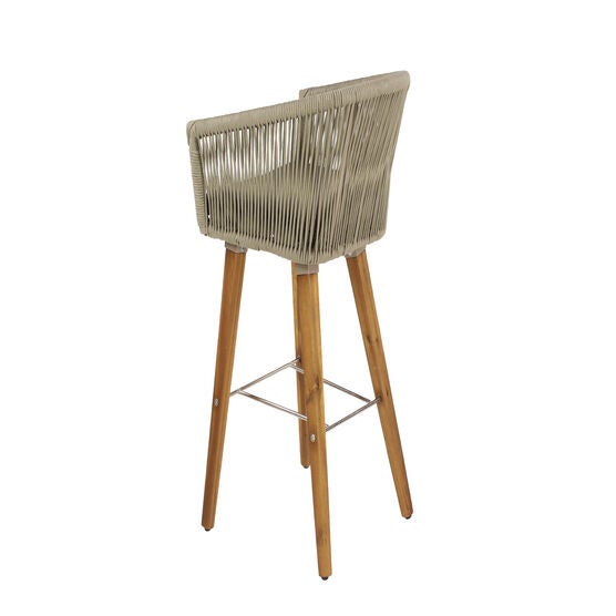 Grey Wood Modern Bar Stool, , alternate image number null