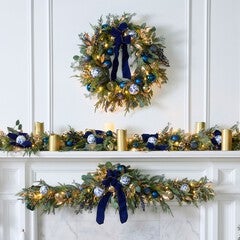 36" Pre-Lit Midnight Blue Swag