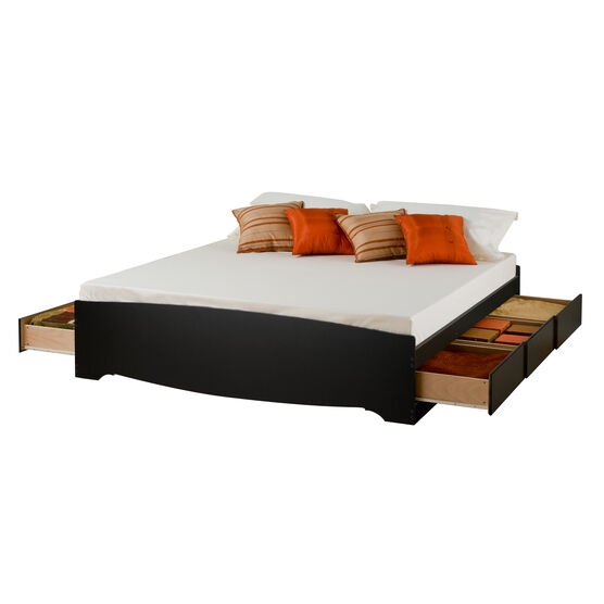 Prepac Sonoma Black King Platform, Black King Platform Bed Frame With Storage